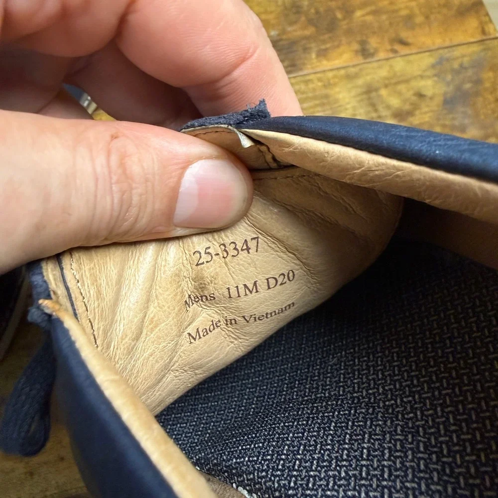 Johnston & Murphy Prentiss 25-3347 Navy Leather Sneaker Mens 11M